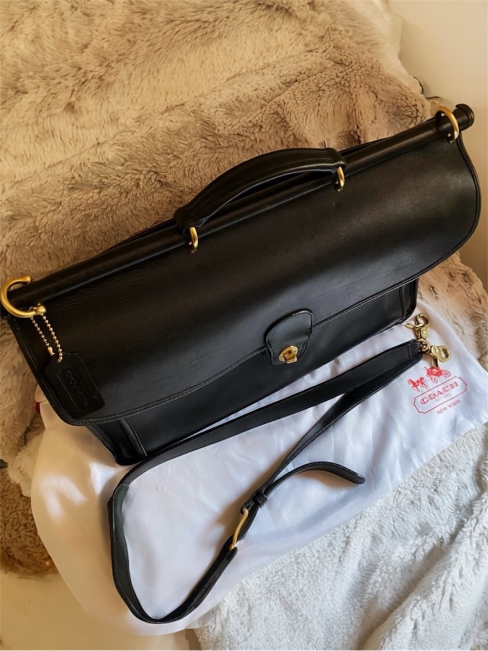VINTAGE COACH BLACK BEEKMAN BRIEFCASE 5266 - Picture 7 of 16